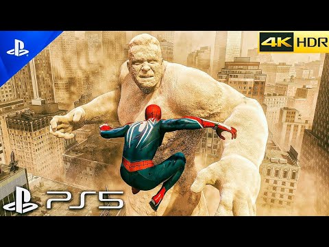 (PS5) Marvel's Spider-Man 2 | Sand Man Full Boss Fight Gameplay (4K ...
