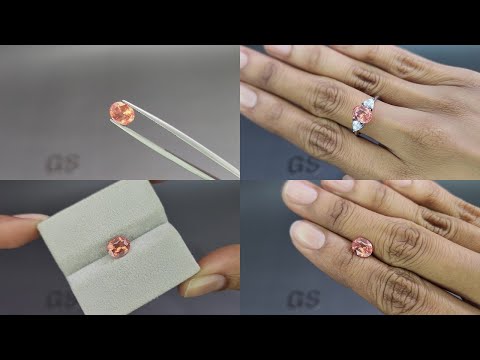 Негретый сапфир Падпараджа в огранке овал 2,06 карат, Шри-Ланка  Видео  № 1