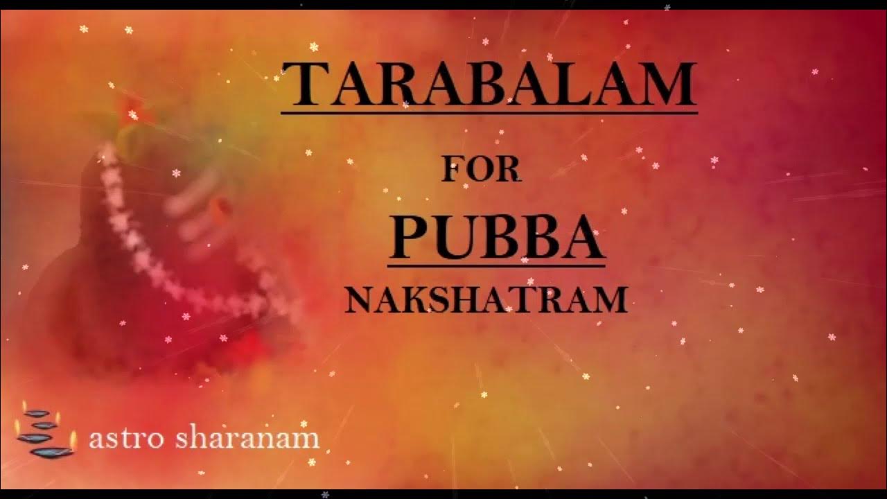 Tarabalam for PurvaPhalguni ( Pubba) Nakshatram YouTube