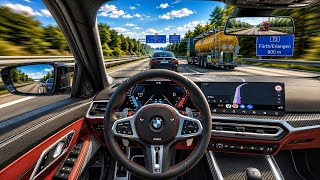 Realistic Car Simulator : BMW M3 G80 Touring Highway Driving POV screenshot 4