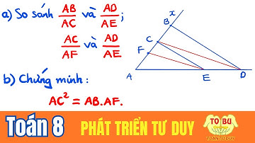 Cho góc xAy. a) So sánh AB/AC và AD/AE; AC/AF và AD/AE; b) Chứng minh AC^2=AB.AF | Ôn học kì I