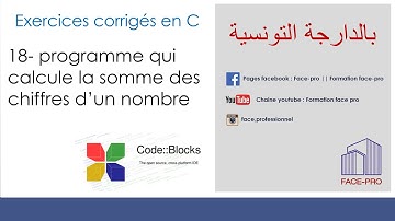 #c exercice 18- programme qui calcule la somme des chiffres d’un nombre