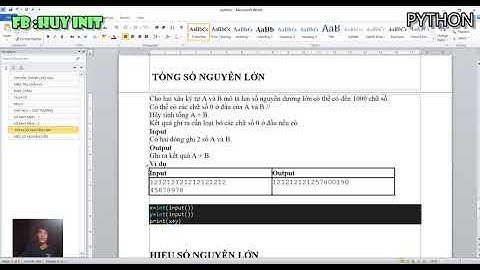 EXPIRED - TỔNG +HIỆU SỐ NGUYÊN LỚN python