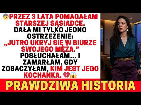 Przez 3 lata pomagałam staruszce. Kazała mi ukryć się w biurze męża… Zobaczyłam jego kochankę!