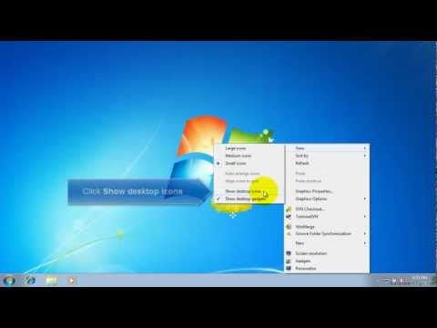 How to show, hide desktop icons in windows 7