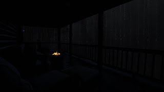Cabin Ambience with Rain and Fireplace Harmony - Rainy Night for Relaxation and Concentration🌧️