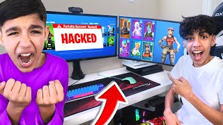 I HACKED my Little Brothers RARE Fortnite Account