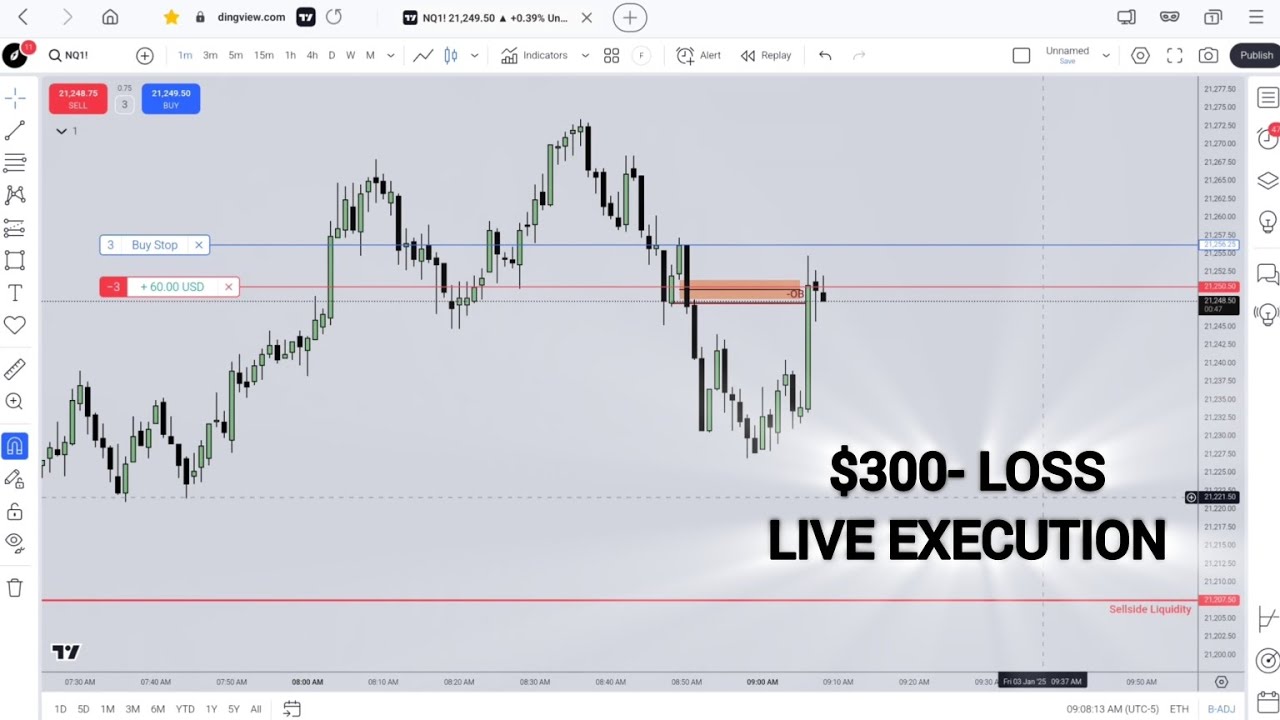 $300- Loss live Execution || trading live - YouTube