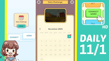 Connect Word Daily Challenge November 1 Answers Walkthrough