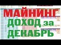 Майнинг, просто манна. Отчетность за декабрь