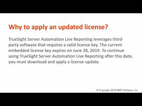 TSSA: How to apply a new license to Live Reporting