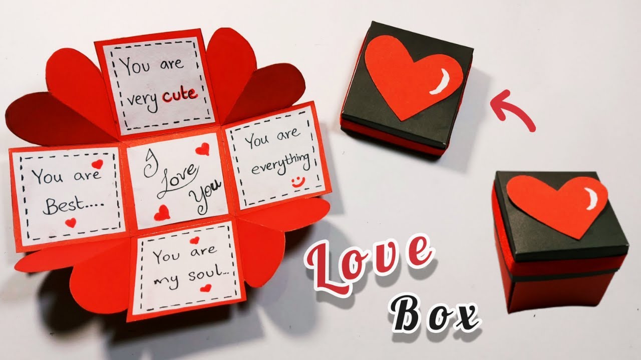 Love Box Card, Love Explosion Box Handmade, Gift Box Ideas, Box Greeting  Card