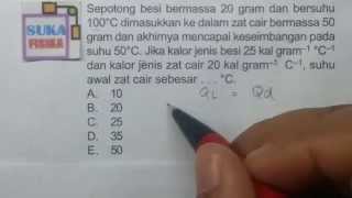 Rumus dan cara mudah mencari suhu awal jika besi dimasukan ke dalam
air dengan berbeda ,dan diketahui juga massa serta kalor jenis nya
.asas black. fisi...