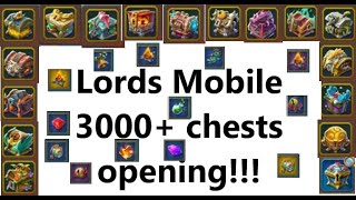 Lords Mobile - Huge 100% F2P chests opening (3000+) - Upgrade galore and gold drops!