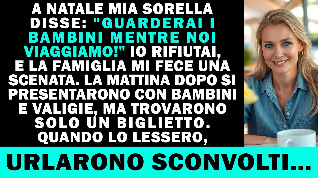 A Natale mia sorella voleva che badassi ai suoi figli. Ho detto no, ma poi hanno mostrato...