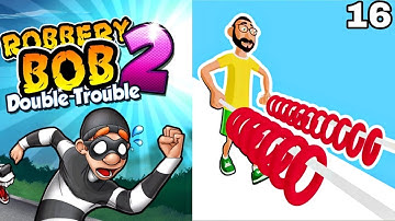 Robbery Bob 2 Vs Stack Colors 2 : Gameplay Walkthrough iOS, Android Part 16