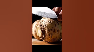 ASMR FOOD 🔪 Cutting CELERY Root - So Satisfying to Watch! #shorts