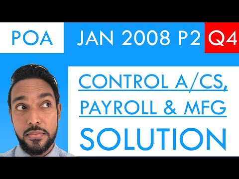 PoA - Jan 2008 P2 Q4 - Control account | Payroll | Calculation of Net Pay | Manufacturing account