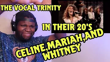 The Vocal Trinity | Whitney Houston. Celine Dion, Mariah Carey Early 20's Belting Range | Reaction