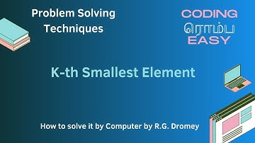 Finding K-th smallest element |Partitioning the array   | Algorithm explained in Tamil |Python code
