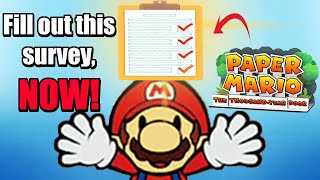 A Paper Mario Survey Was Active (For a Day!)
EDIT: The surveys down, after 24 hours! Curious if this means all the submissions, even the ones done more than once were counted since Nintendos not giving anyone access anymore.
Survey: https://nintendoofamerica.co1.qualtrics.com/jfe/form/SV_5A3ojsaWnSDiJjU?key=df075c507cc4af13&cid=BAPSurveys&eid=BAPSurvey0412_0314&crmid=7A5CD5A8-9F8C-4982-9023-BCF04ADA32A7
Qualtrics is a third-party partner for Nintendo referenced on their site https://t.co/aLrC54HB8F AND the Rawk Hawk, Ms. Mowz & X-Naut renders are new when you laser eye on them, so this actually might be legit.
Follow me on Twitter: https://twitter.com/SuperMarioT_YT
Join my Discord Server: https://discord.gg/yNa3QfDFbQ
Someone got a hold of a Paper Mario survey specific to Paper Mario: The Thousand-Year Door Remake and is public! And with the Rawk Hawk, Ms. Mowz & X-Naut renders being new, Im finding it hard to think its fake... Off the heels of my recent Mario RPG survey video, I went over & filled it out in this video. Tell me your answers in the comments!
Timestamps:
0:00 Rambling
2:03 Doing the Survey
13:31 You Can Do it Over & Over Again???
Music:
Boggly Woods - Paper Mario: The Thousand-Year Door
A New Thing to Learn - Paper Mario: The Thousand-Year Door
Sadness and Happiness - Paper Mario: The Thousand-Year Door
Peaceful Petalburg - Paper Mario: The Thousand-Year Door A Paper Mario Survey Was Active (For a Day!)