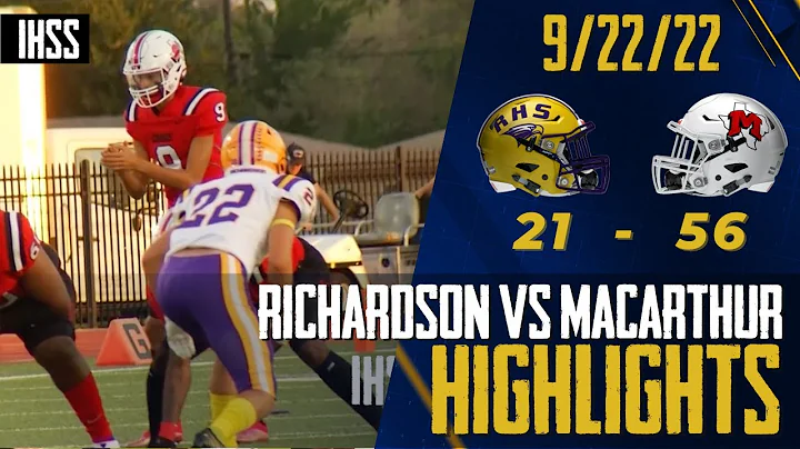 Richardson at Irving MacArthur - 2022 Week 5 Football Highlights