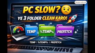 Computer Slow Hai Temp, %Temp% aur Prefetch Clean Karein | Windows Tips