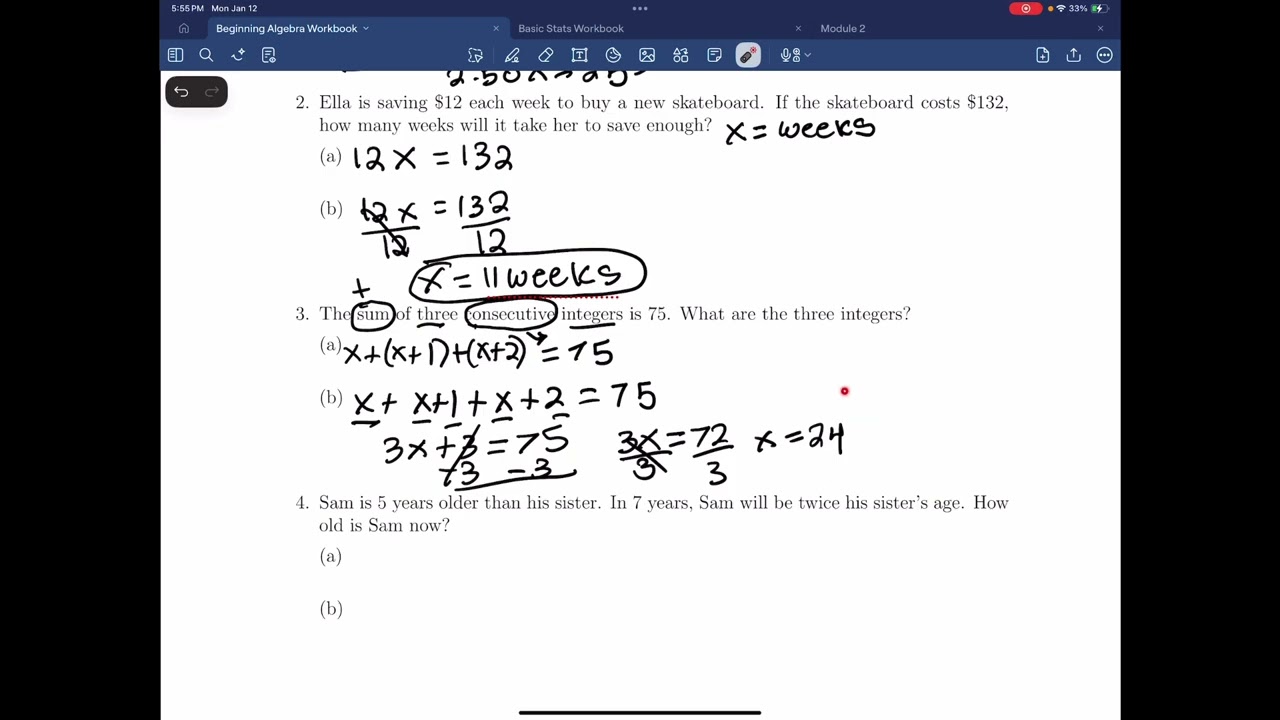 2.8: Linear Word Problems