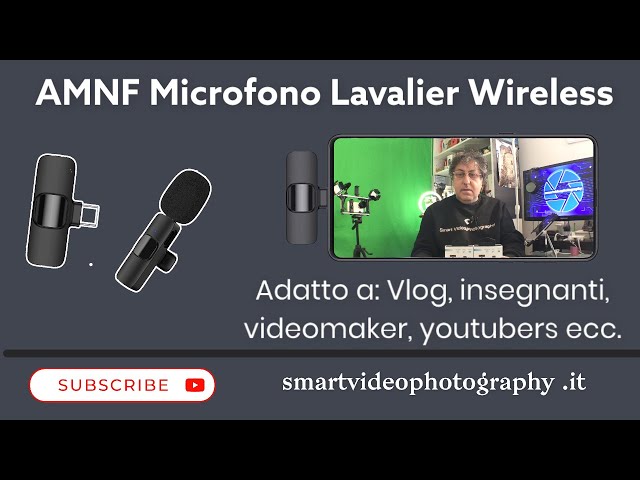 AMNF Microfono Lavalier Wireless per iPhone e Type C 