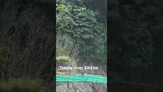 Teesta river in Sikkim flood gako time ma basko bridge banayera khola tareko💪✌️