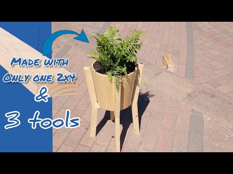 Making A pot & plant stand using 3 simple tools and a 2x4 | Woodworking | Gift ideas