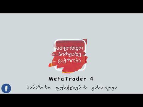 MetaTrader 4 საბაზისო ფუნქციების განხილვა