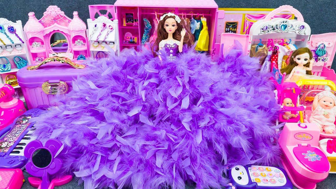 22 Minutes Satisfying With Unboxing Cute Barbie Princess Bedroom Dress Up Playset ASMR | Review Toys