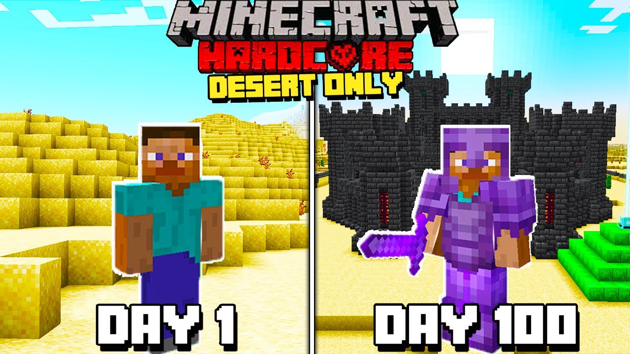 I Survived 100 Days In DESERT Only World In Minecraft Hardcore (HINDI ...