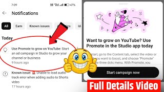 Use Promote to grow on YouTube: Start an ad campaign in Studio to grow your channel or business