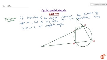 The bisectors of the angles formed by producing the opposite sides of a cyclic quadrilateral