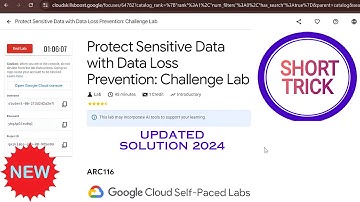 Protect Sensitive Data with Data Loss Prevention: Challenge Lab || 2024 || #ARC116 #qwiklabs