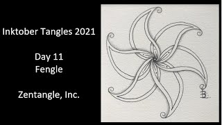 Inktober Tangles 2021 Day 11 Fengle
