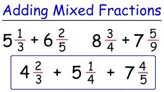 How To Add Mixed Fractions With Unlike Denominators