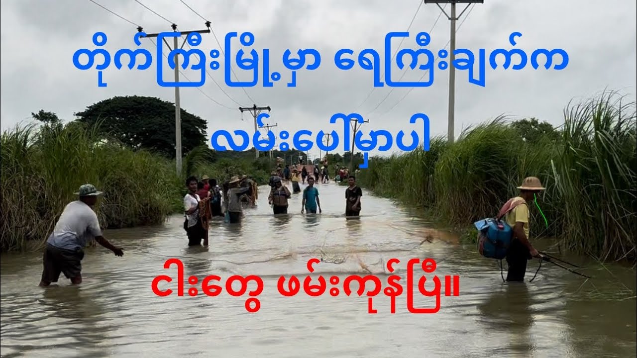 တိုက်ကြီးမှာ ရေကြီးပြီး ငါးကန်တွေ လျှံကုန်တာဗျို့ #myanmaranglersdream