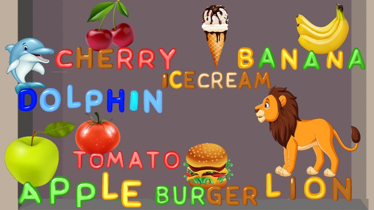 Jelly Words Alphabet Jelly Food Jelly Animals, Apple, Lion, Burger