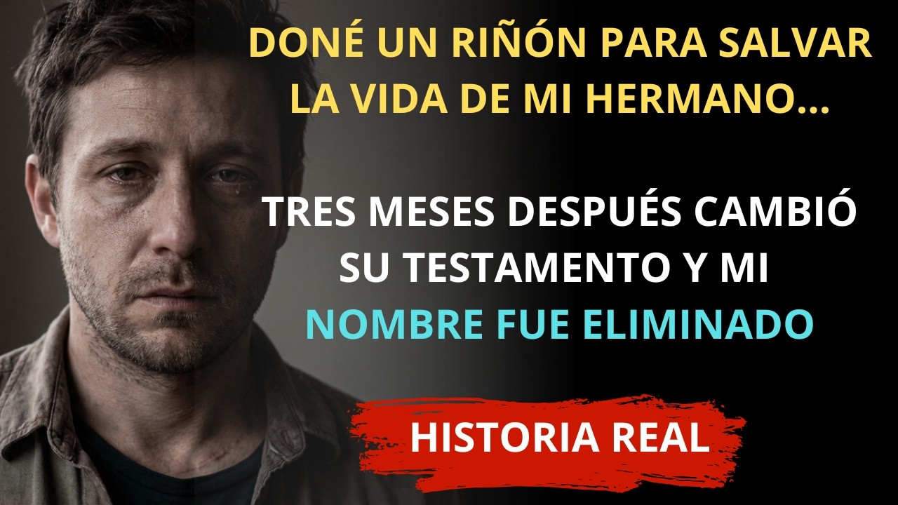 Doné un riñón para salvar la vida de mi hermano… meses después cambió su testamento y mi nombre...