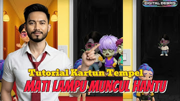 Tutorial Kartun Tempel : MATI LAMPU MUNCUL HANTU || STEP BY STEP PAKAI CAPCUT DI HP || 100% BERHASIL