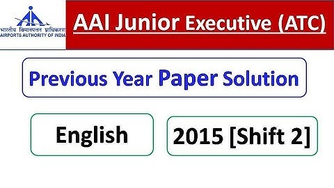 AAI ATC | English Previous Year Paper Solution 2015 Shift 2 | SpeedUp Education
