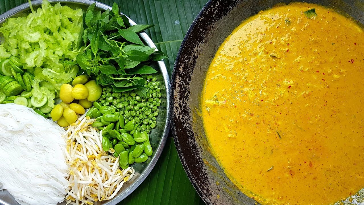 กับข้าวกับปลาโอ 651 : ขนมจีนน้ำยาปู พริกแกงตำเอง เนื้อปูแน่นๆ   Rice noodles with crab South curry