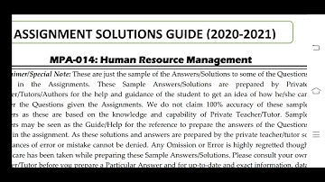 MPA 014 IGNOU SOLVED ASSIGNMENT 2020-21