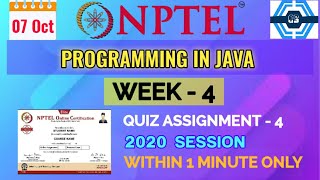 Programming in Java - NPTEL || WEEK 4 QUIZ ASSIGNMENT SOLUTION ||