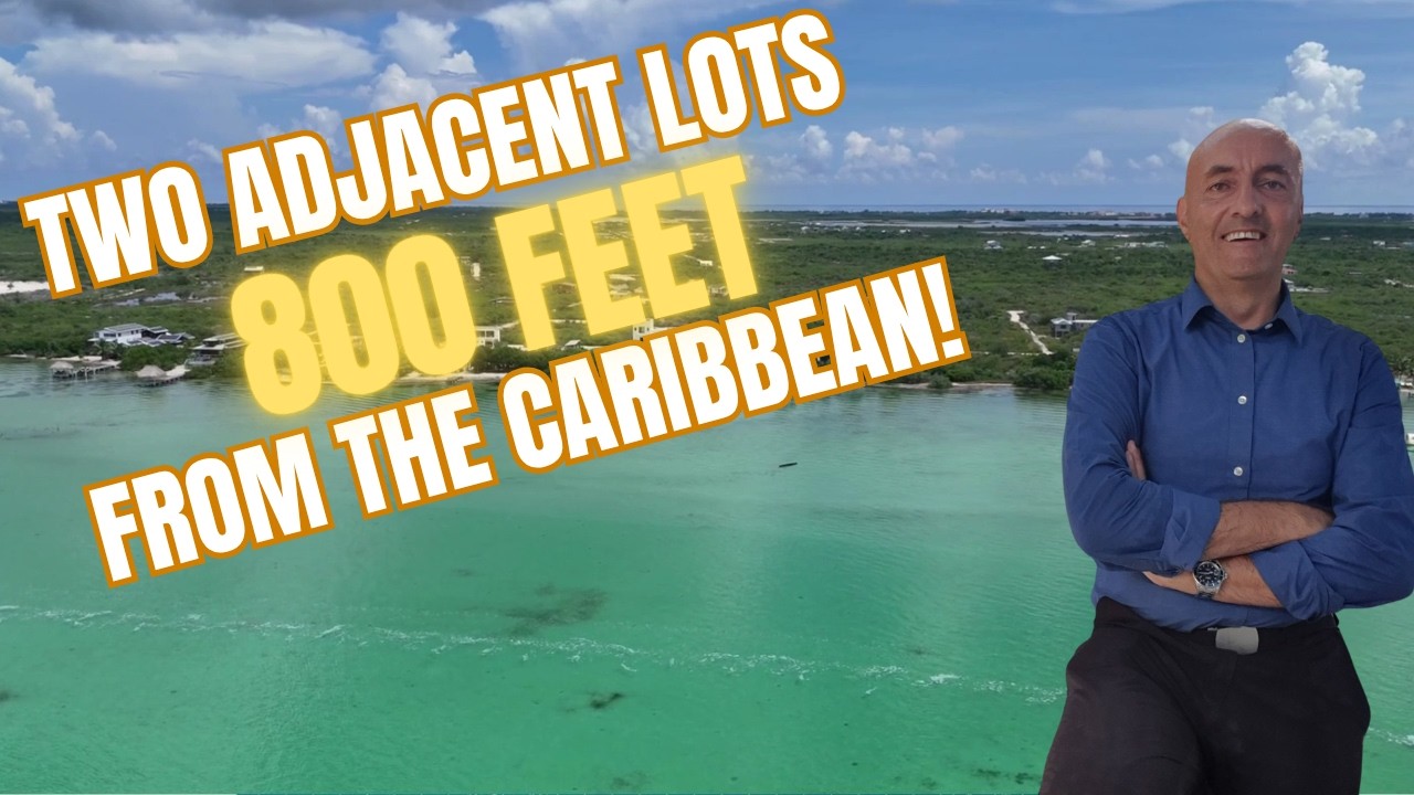 2 adjacent lots 800 feet from the Caribbean