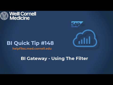 BI Quick Tip #148: Using the Filter in your BI Gateway Story