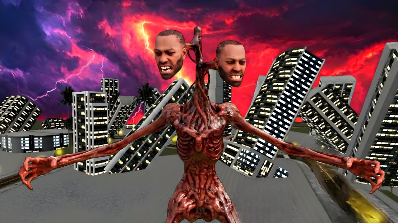 Double Head Siren Head Franklin Attacked On Indian Bikes Driving 3D City 